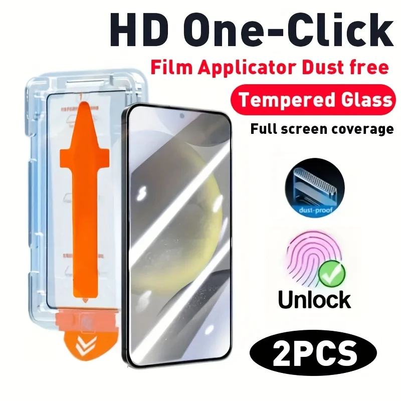 2 pcs HD One-click Installation Full Coverage Tempered Glass Screen Protector, Anti-Scratch, Compatible With Samsung Galaxy A