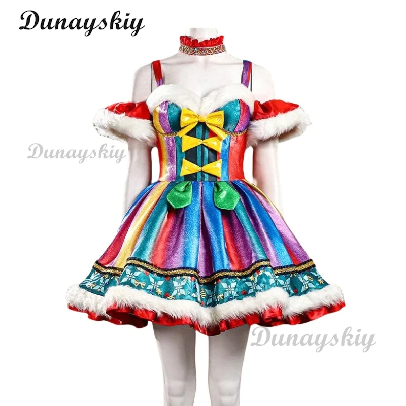 Christmas Dress Women Cosplay Costume Santa Claus Hat Uniform 2024 Female Women Clothes Xmas Clothing Party Customized