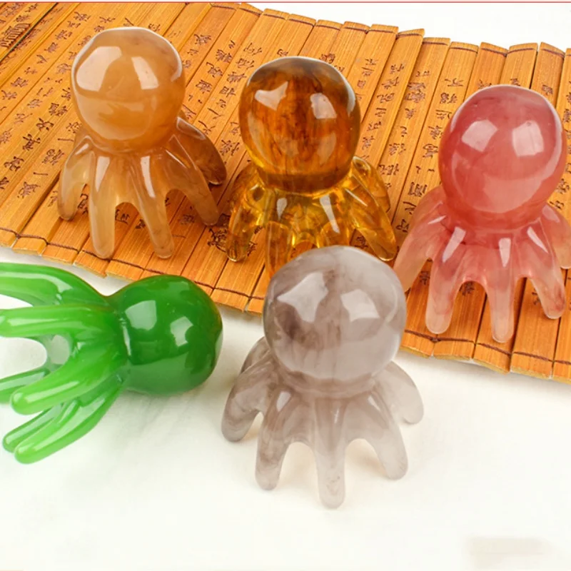 

Octopus Resin Massage Comb Head Meridian Scraping Scalp Massage Brush Acupuncture SPA Gua Sha Massager Fatigue Relief HealthCare