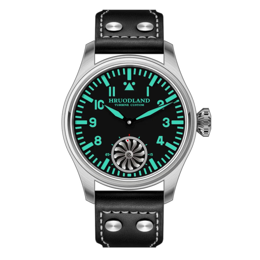 Hruodland 2025 Nieuwe heren Mechanisch Horloge Seagull ST3620 Retro Pilot 43 MM Bgw-9 Lichtgevende Saffierkristal Turbine Reloj Hombre