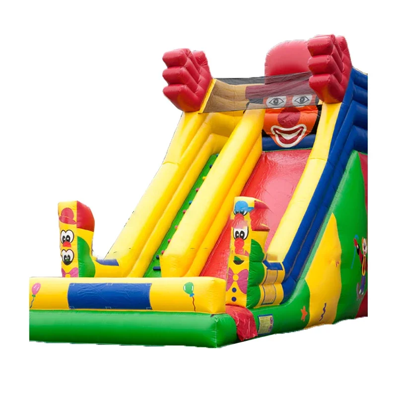 PVC Inflatable Bounce Slide High Quality Inflatable Land Slide Clown Pattern For Children Jumping Play Outdoor