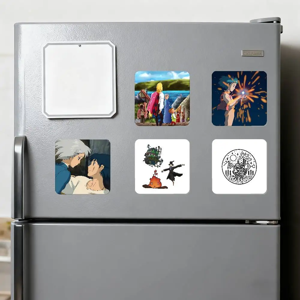 يمكن استخدام ملصقات مربعة مغناطيس الثلاجة H-Howls-Moving-C-Castle-S لتخصيص تذكارات مثالية أو هدايا. #3