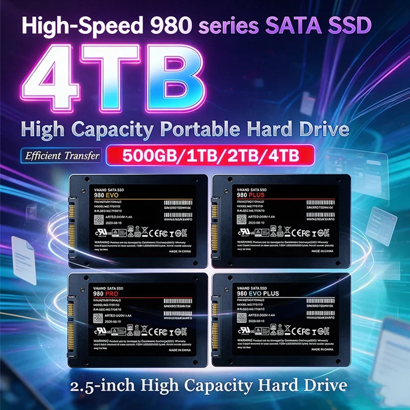 Original New 980 2.5-inch SATA SSD 500GB 1TB 2TB 4TB Hard Disk Disc Internal Solid State Drive Portable SSD for Laptop Desktop