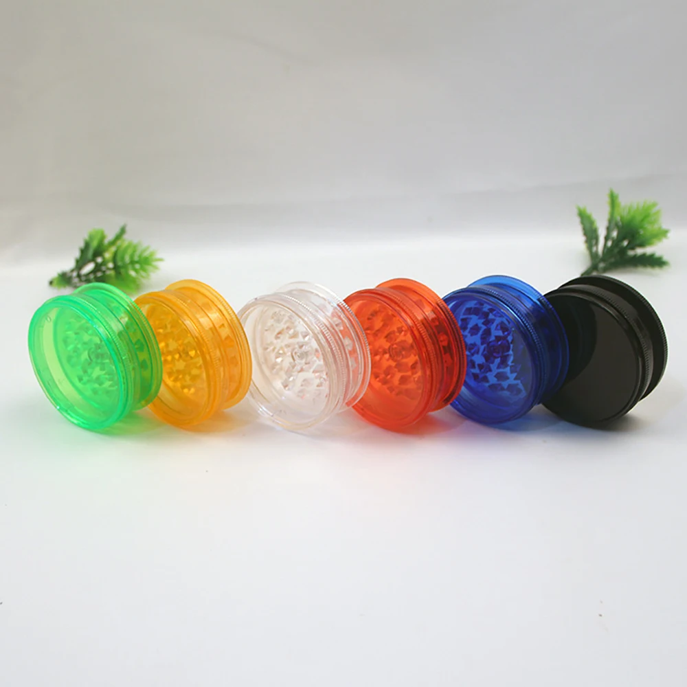 1/2/5Pcs 60mm 3 Layer Round Shape  Herb Grinder Tobacco Shredder Spice Mill Crusher Plastic Tobacco Grinder Smoking Accessories - view 6
