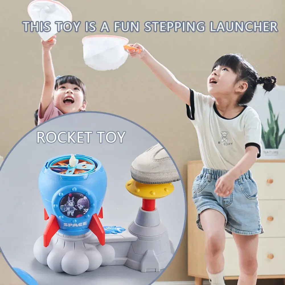 Fun Stepping Launcher Rocket Flying Saucer Outdoor Indoor Flying Disc Sports regali interattivi per bambini genitore-figlio