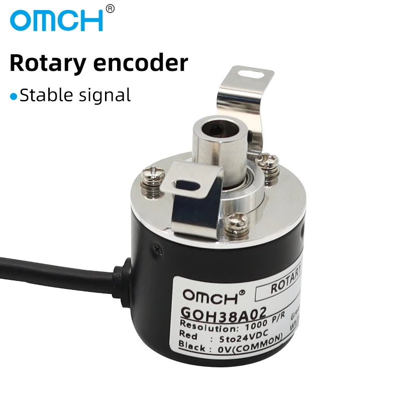 OMCH GOH38A02 100-2500 P/R Incremental Semi-Hollow Shaft Rotary Encoder 38mm Shaft Diameter Push-Pull Output 5V 24V Drive Output