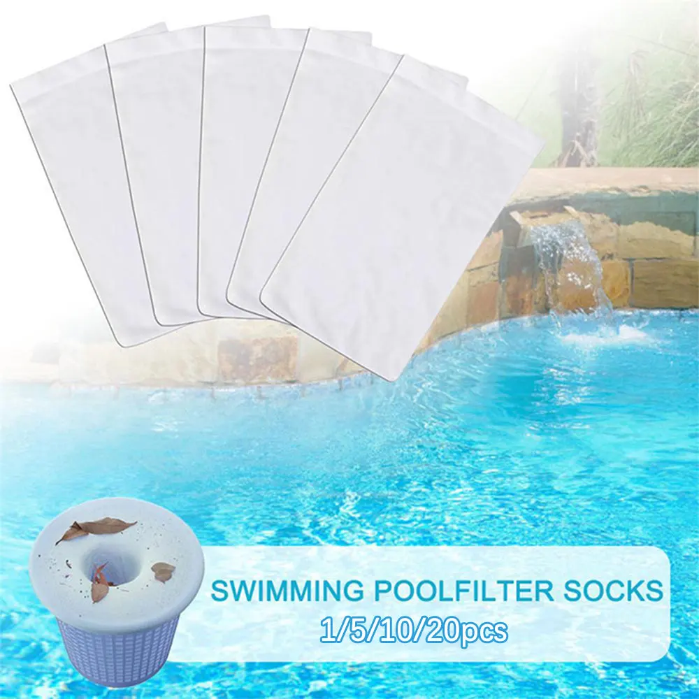 1-20Pcs Pool Skimmer Socks Elastic Nylon Mesh Design Pond Debris Leaves Filters Basket Skimmers Swimming Pool Clean Accessories