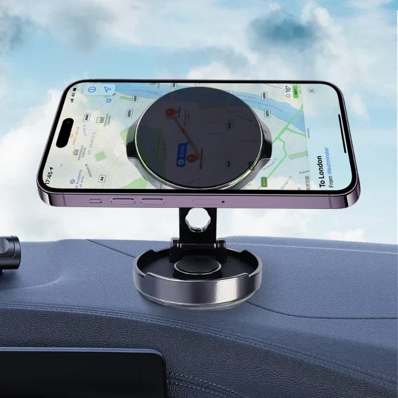 Car Mobile Phone Stand Strong Magnetic Car Holder 720° Foldable Round Bracket Support for Universal Phones Mount Holders In Car