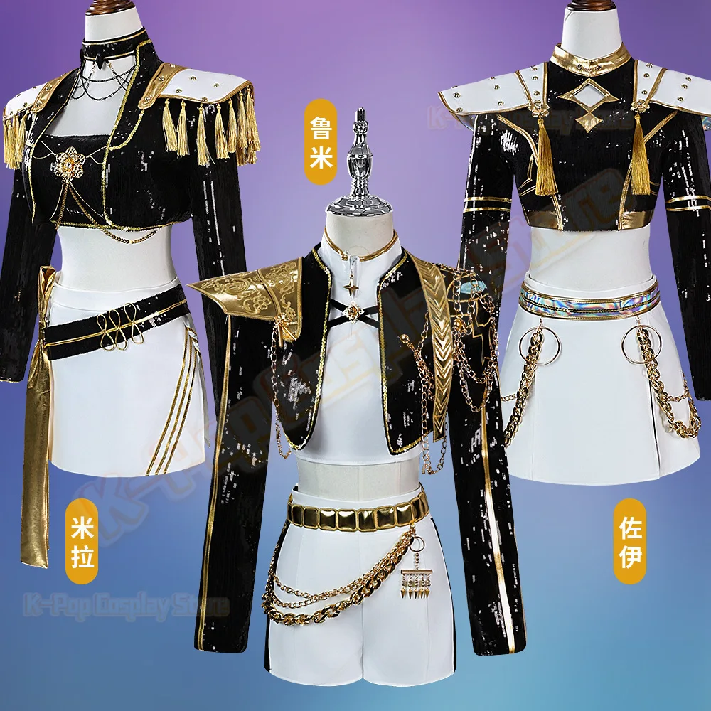 

Kpop Demon Hunters Kids Girls Rumi Zoey Mira Cosplay Fantasy Costume Disguise for Child Roleplay Outfits Halloween Carnival Suit
