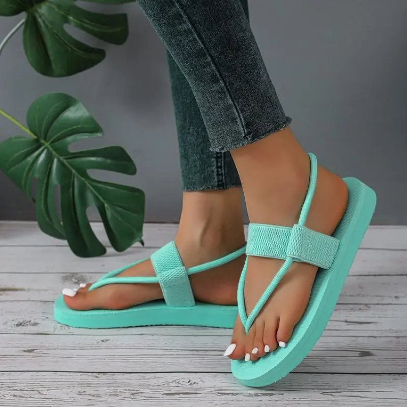 

Slippers Woman Summer Ankle Wrap Shoes Slip-resistant Slide Sandals Summer Female Slippers Beach Slides Fashion beach Plus Size