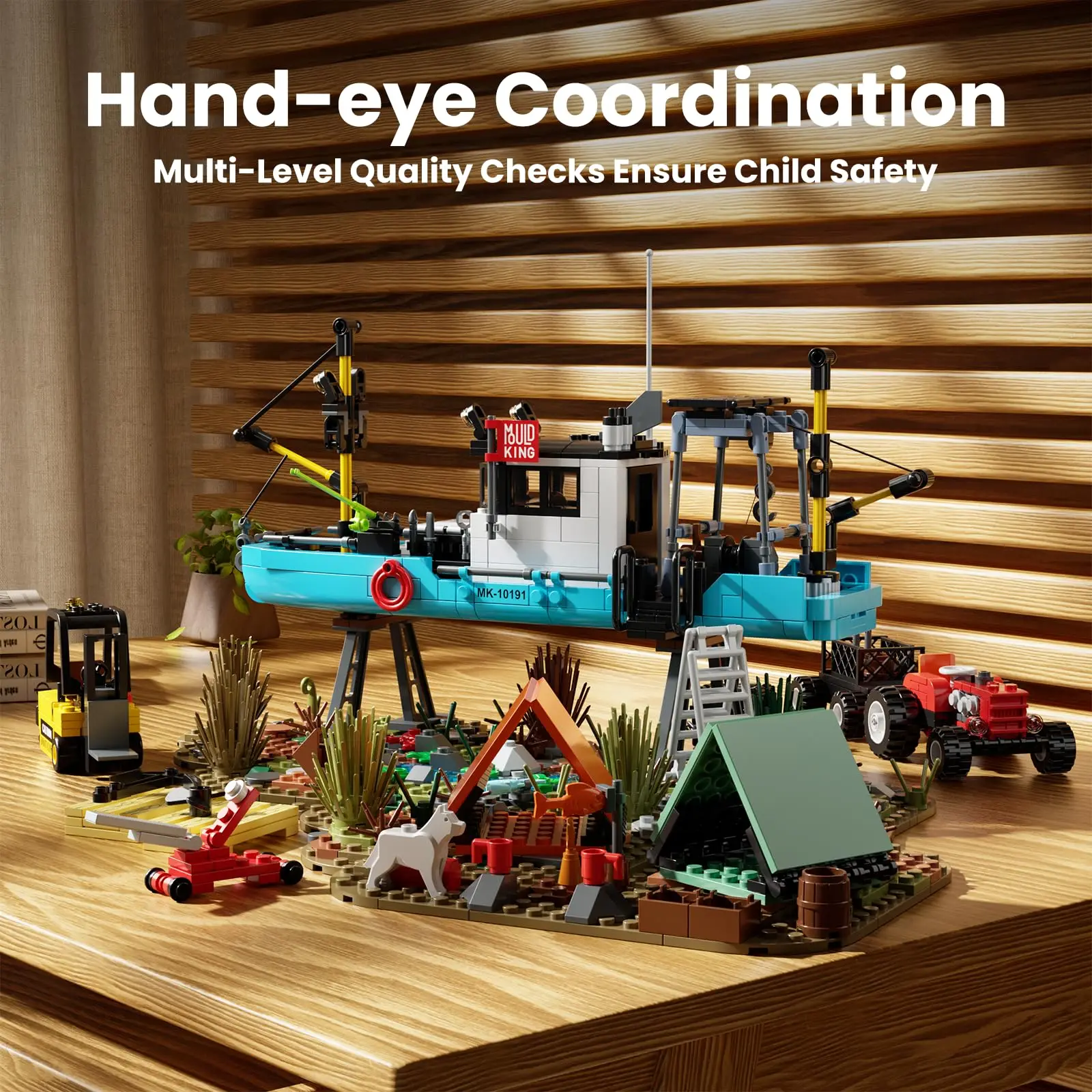 قالب الملك 10191 إصلاح ساحة بناء مجموعة قارب الصيد كتل أطقم صياد رصيف منزل نموذج الاطفال لتقوم بها بنفسك لعب الكبار الأولاد الهدايا #3