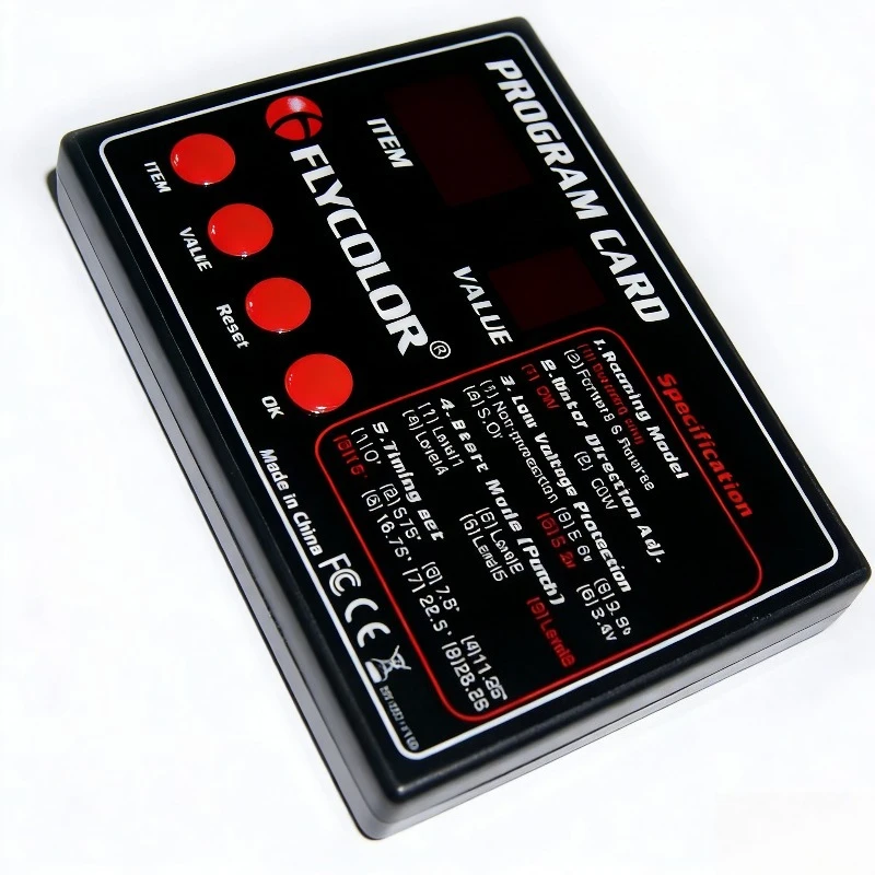Flycolor 50A-150A ESC Programming Card for RC Boat Brushless ESC Parameter Setting Program Card