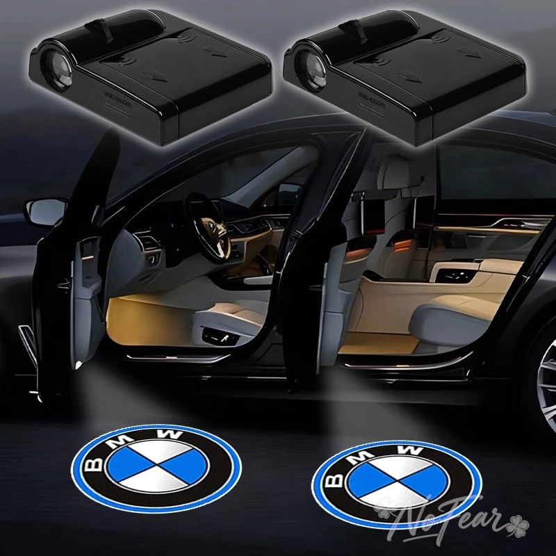 BMW M 1 2 3 4 5 7 시리즈 X1 X3 X4 X5 X6 X7 F10 F30 E46 E60 스티커용 차량 무선 도어 웰컴 라이트 프로젝터 램프 장식