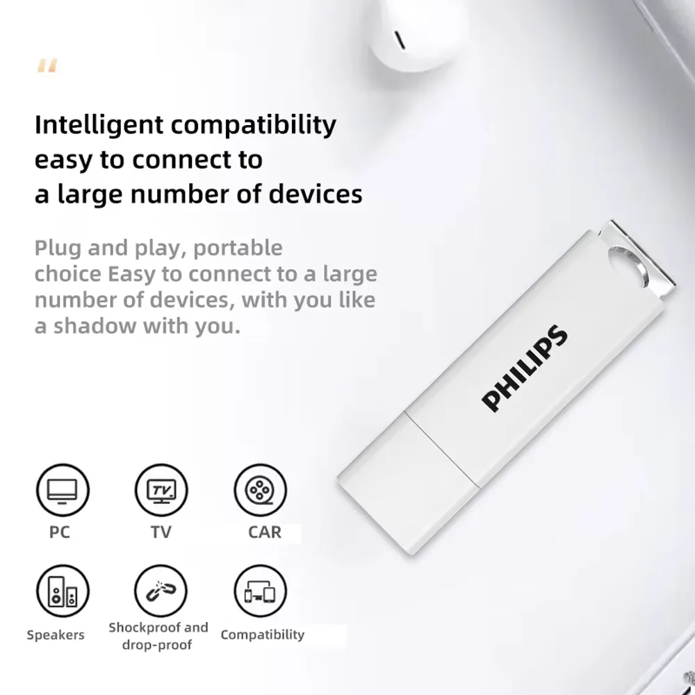 필립스 USB2.0 플래시 드라이브 128G 64G 32G 16G 펜 드라이브 초고속 USB 플래시 드라이브 메모리 스틱 펜 드라이브 PC, 데스크탑용