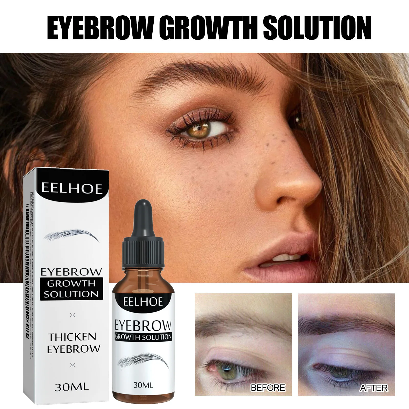 Eyebrow Growth Liquid ได้อย่างรวดเร็ว Grow หนาและเรียวขนตา Moisturizing และพยาบาล Eyebrow Fast Growing Liquid 30ml