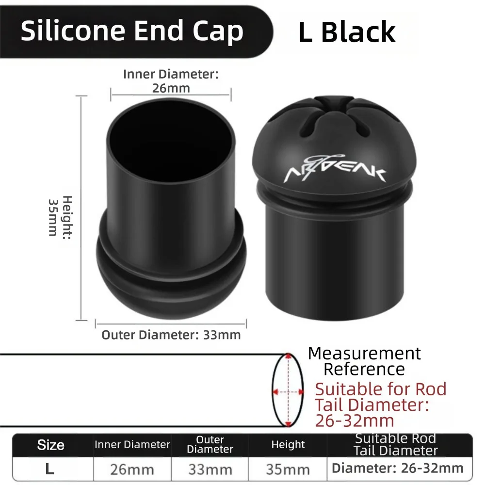 

Silicone Fishing Rod End Cap Strong Elasticity Multiple Colors Fishing Rod Tail Plug Protector Case Fishing Tackle Accessories