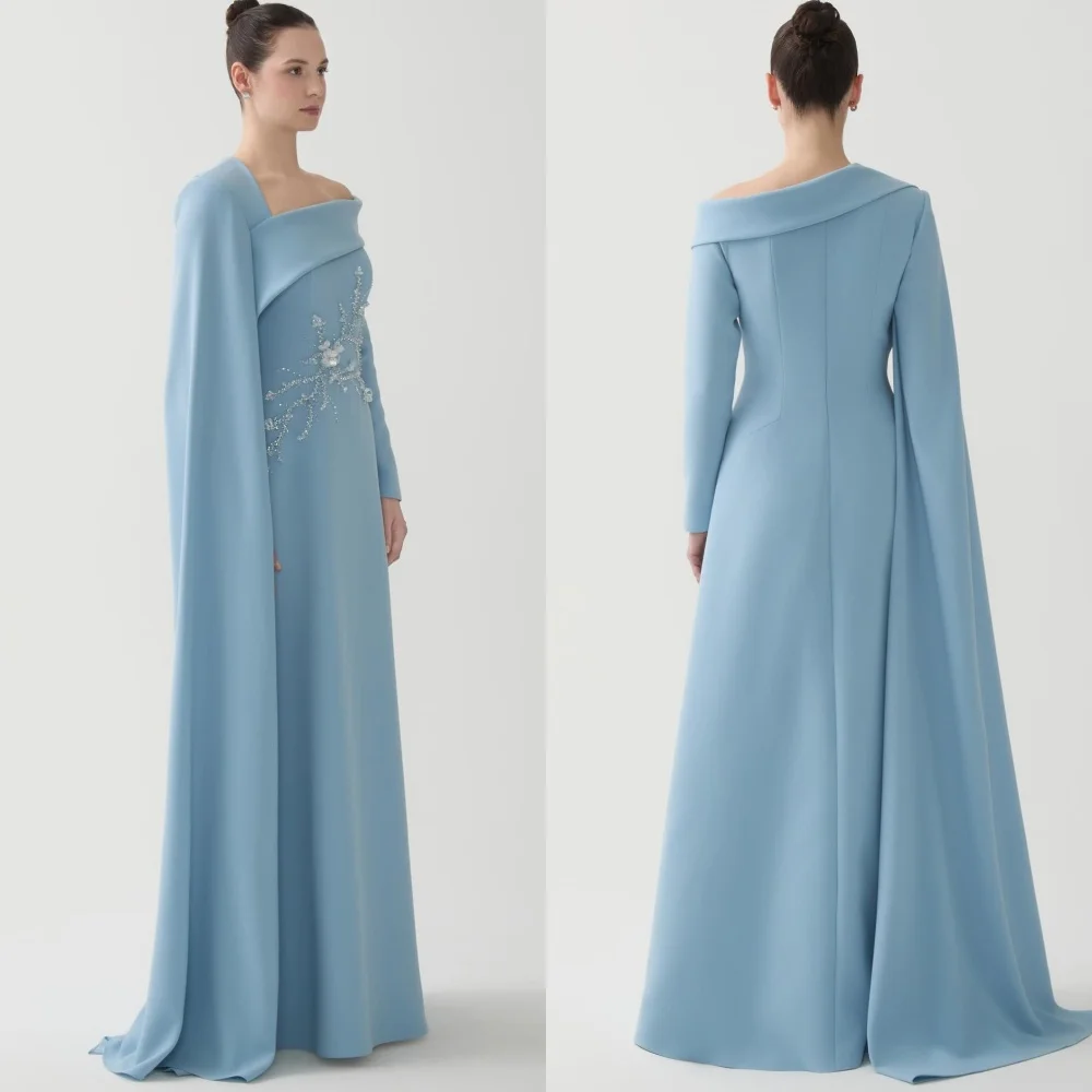 

Customized Chinese Style Jersey Sequined Pleat A-line Off-the-shoulder Long Dresses Bespoke Occasion Retro