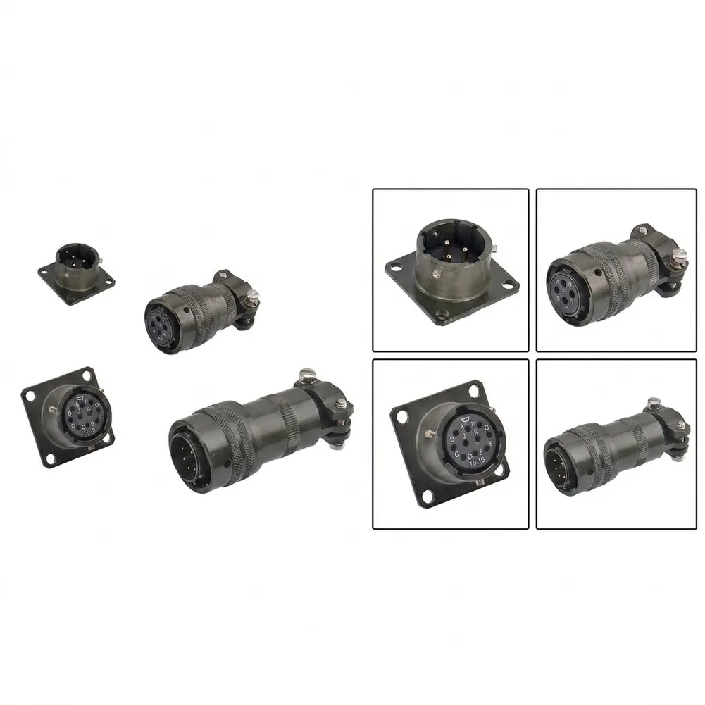 B'lack Waterproof Aviation Connector Socket Circular Electrical Coupler For Industrial Marine Aerospace Wire Connection Brass Go