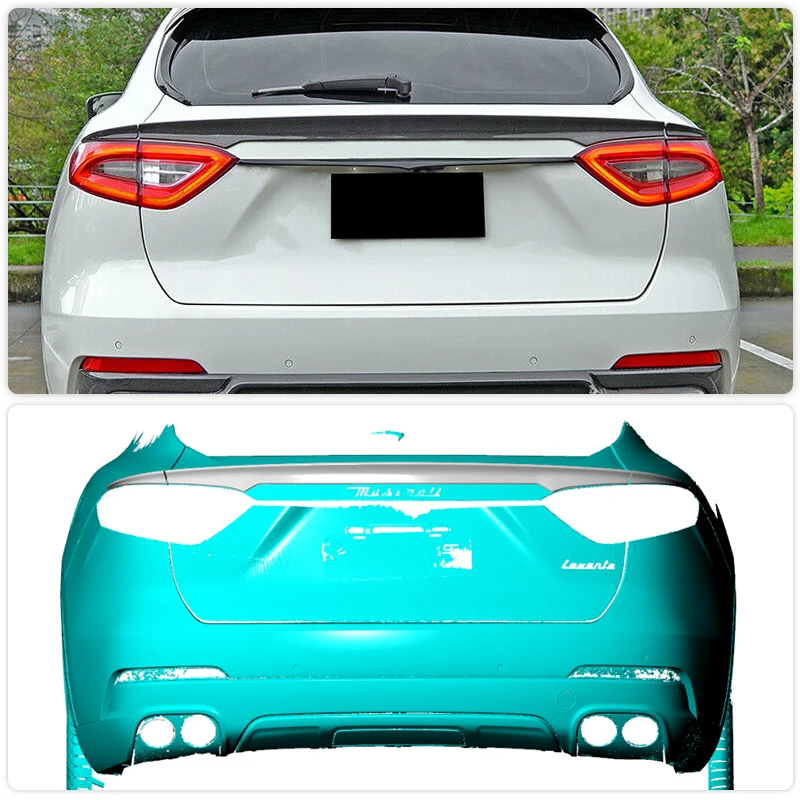 Car Rear Middle Trunk Spoiler Wings For Maserati Levante S Sport Utility 4-Door 2016-2019 Tail Boot Lid Wing Lip Carbon Fiber