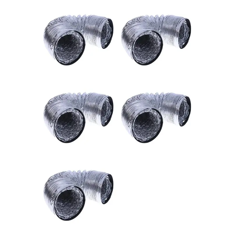 

24-Hour Delivery 5Pc 4 Inch 100Mm Ventilation Pipe PVC Aluminum Tube Air Ventilation Pipe Hose Flexible Exhaust Duct 1.5M Air Sy