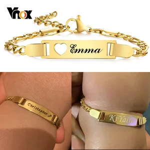 vnox Custom Baby Girls Bracelets, 신생아 엄마를위한 반 알레르기 스테인레스 스틸 팔찌, 개인 이름 생일 소년 소녀 선물 8 최고의 판매 베이비 보석 - №7
