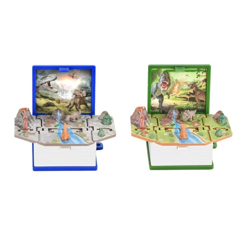 dinozaur breloki 3D dinozaur książka brelok składany Pop-Up Book brelok 3XUA