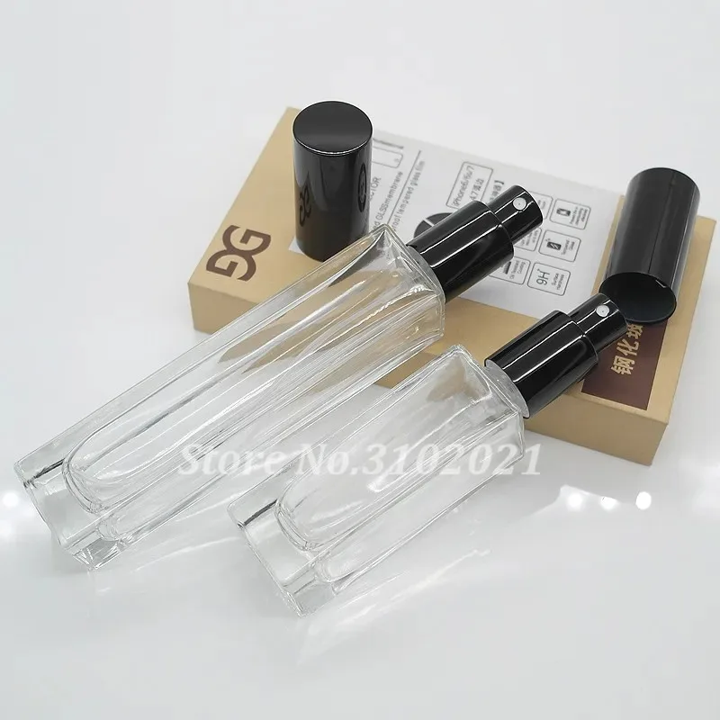 10/30pcs Empty 3/10/30/50ml Clear Glass Perfume Sprayer Atomizer Bottle with Silver/Black/Gold Cover Cosmetic Liquid Container