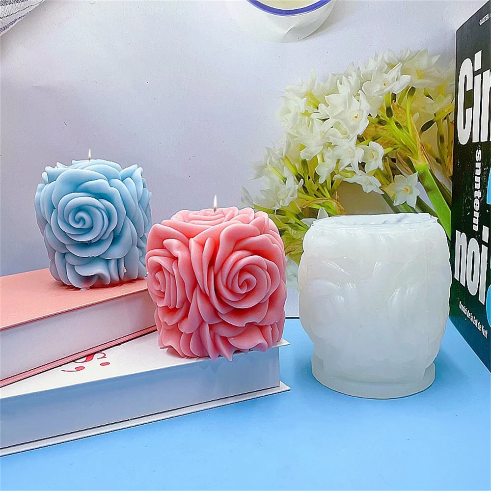 Rose Flower Cherry Blossom Shaped Silicone Candle Mold Handmade Soap Clay Mould Cake Baking Wedding gift Decorating Tools