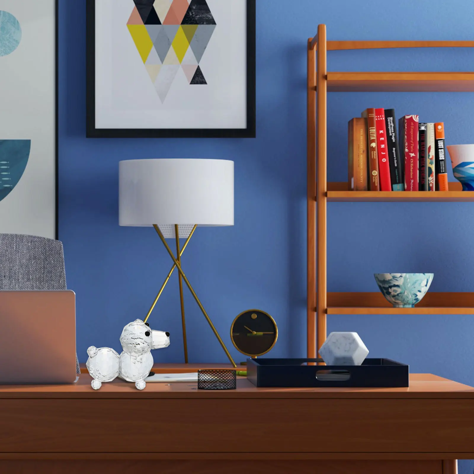 

1Pcs Crystal Dog Decoration Adorable Cartoon Shape Home Office Wine Cabinet Ornament White Crystal Material Safe Gift