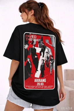 2026 Summer Men and Women Parent Child Pure Cotton T-shirt K-Pop Bt21 Poster Version Comfortable, Breathable, High Quality