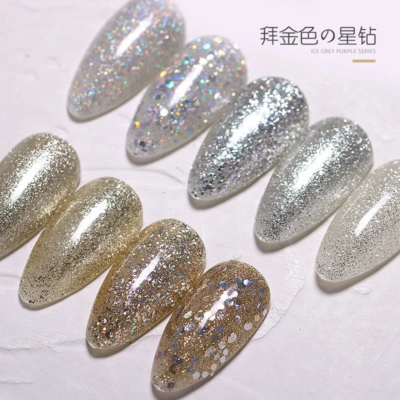 8Ml Reflecterende Glitter Gel Nagellak Winter Kleur Fonkelende Pailletten Losweken Uv Led Vernis Nail Art Decoratie SNJJ45