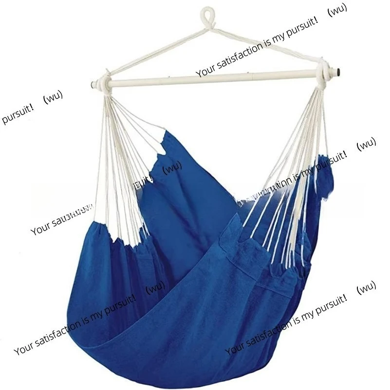 Kursi gantung kanvas gaya Nordik untuk rumah tangga, balkon, ayunan kayu, berkemah di luar ruangan, keranjang gantung tebal