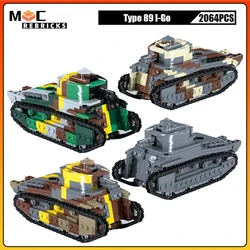MOC Building Blocks Military Weapon Type 89 I-Go WW2 Medium Tank Technology Armored Vehicle Model Creative DIY Kid's Bricks Toys