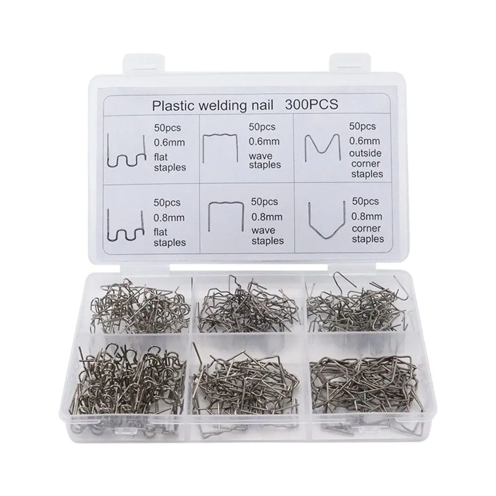 300Pcs Stainless Steel Plastic Welding Staples Bumper Repair Kit Hot For Fusion Nails For Car Motorcycle Household Items Tools