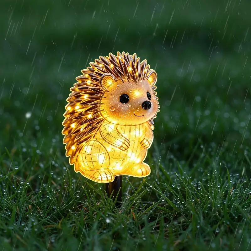 [L] 2D Waterproof Solar Powered Hedgehog Garden Stake Lights With Bright LED For Yard Lawn Patio Outdoor Decoration