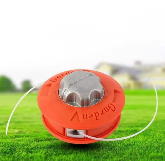 M10 Gasoline Brush Cutter with Aluminum Bump Spool Nylon Line String Grass Trimmer 2-Line Cutter Head for Lawn Care