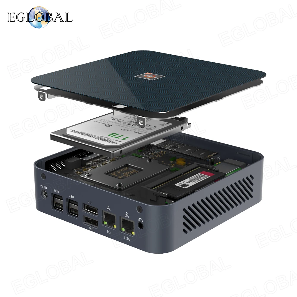 EGLOBAL Mini PC Gaming Ryzen 9 32G DDR4 RAM 1TB NVMe SSD Desktop Computer Windows11 Type-C HDMI Dual RJ45 Lan Computer PC Gaming