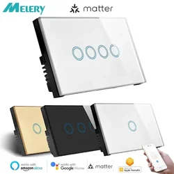 Melery Apple Homekit Smart Things Light Wall Switch WiFi Touch Sensor Remoted Control by Matter Ewelink Google Home Siri Alexa