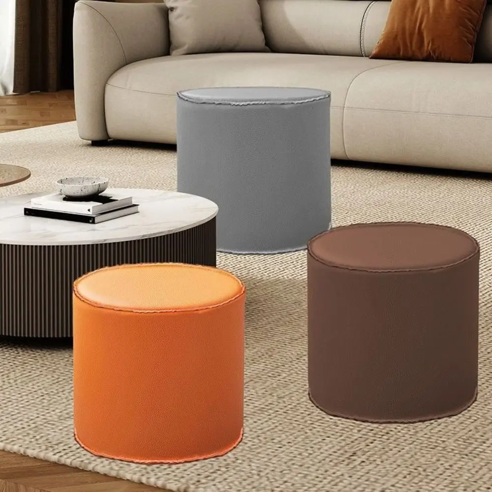 Modern Large Capacity Storage Stool Non-Slip Waterproof Unstuffed Cushion Cover No Fillings Solid