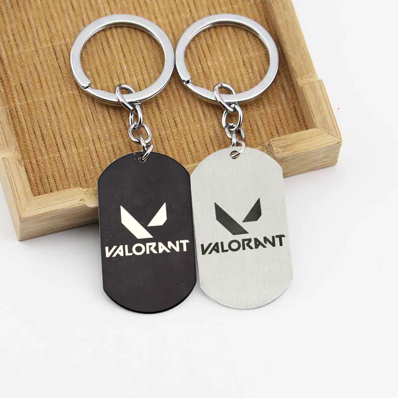 Game Valorant Keychain Valorant Sign Metal Car Keyring Bag Pendant Key Holder PS4 Xbox PC Gaming Keyfob Men Boy Fans Gift