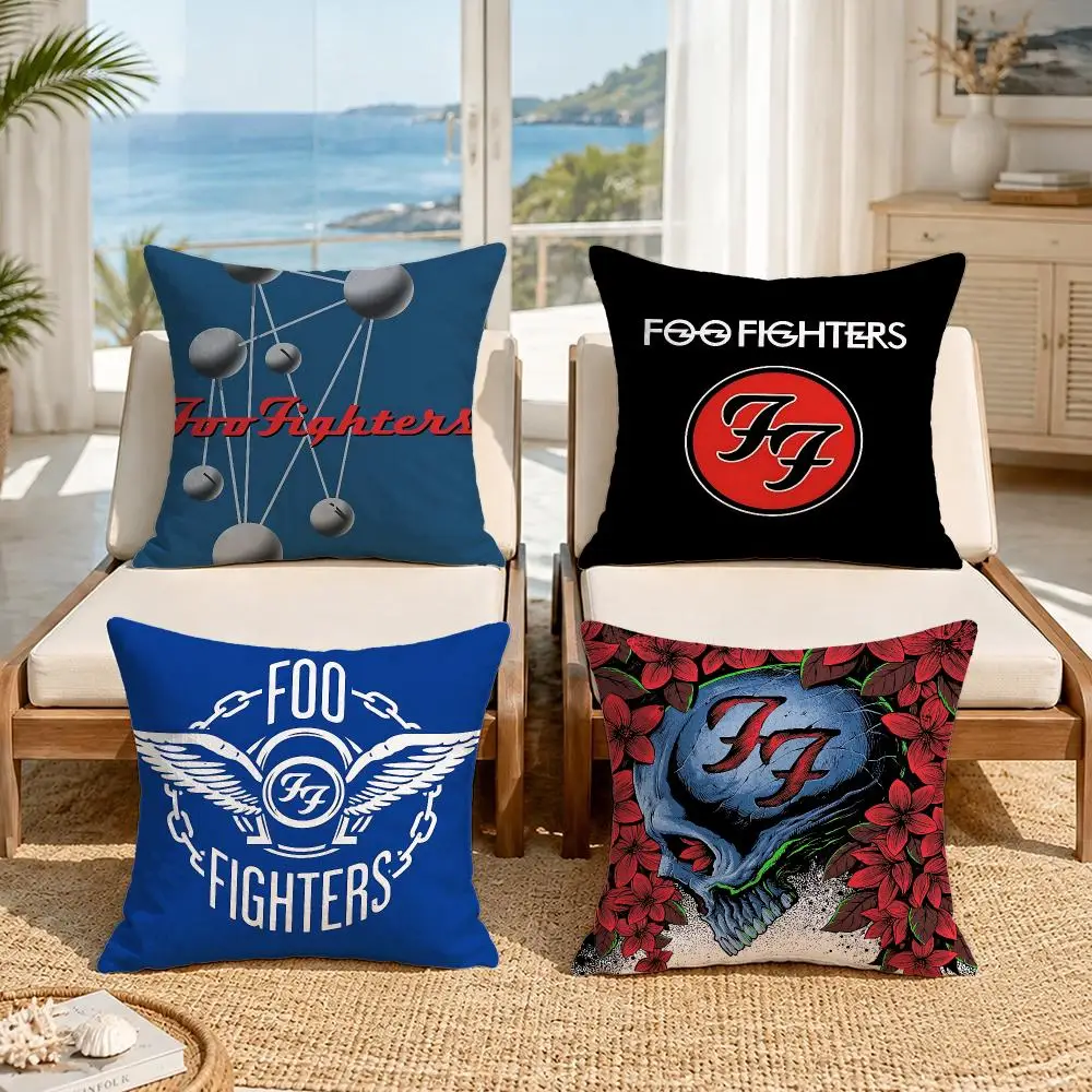Band Foo Fighters Cushion Cover Soft Pillow Cover Two‑Side Printing Throw Pillow Case for Sofa Pillowcase Home Decoration
