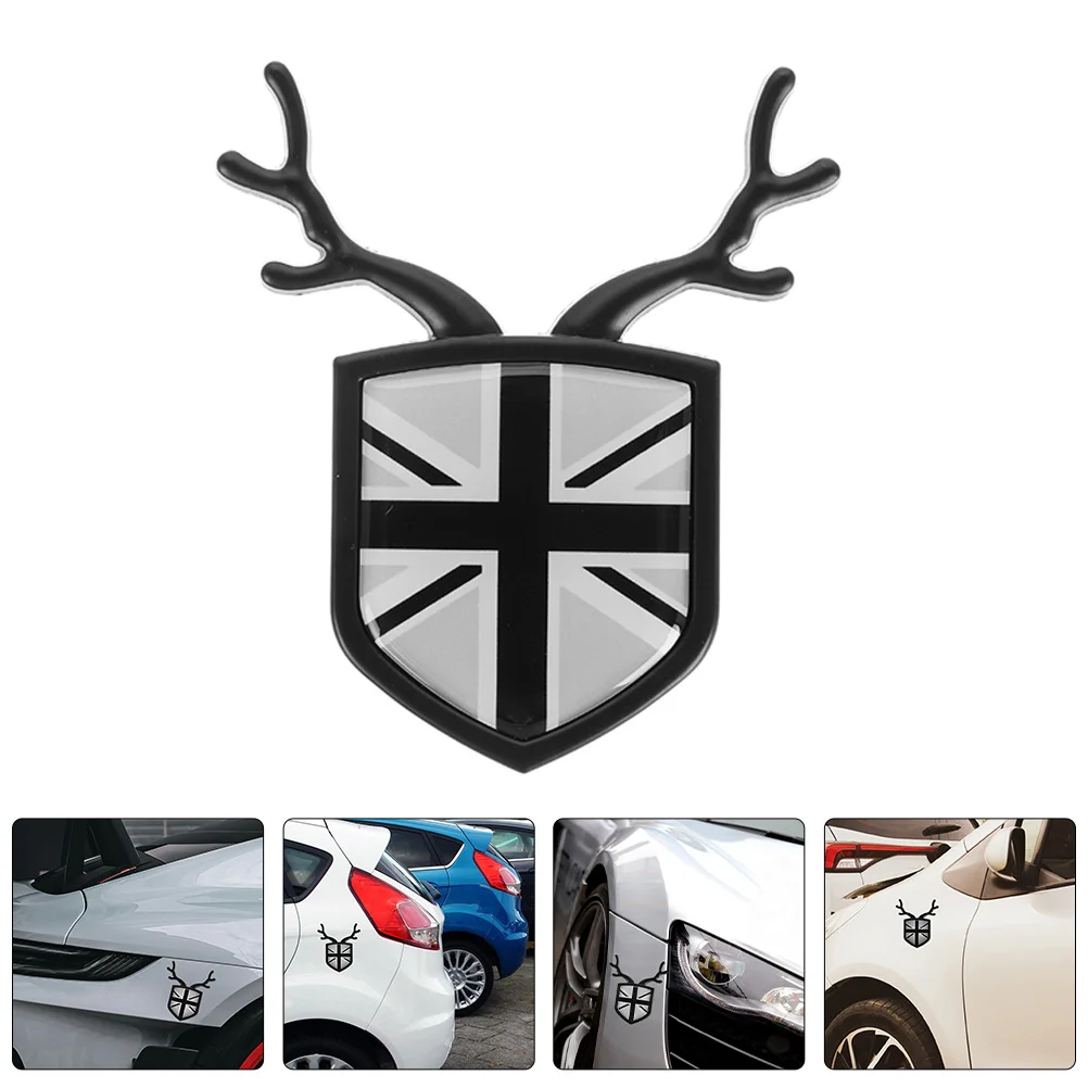 

2Pcs Uk Flag Deer Car Stickers Durable ABS Material Vehicle Exterior Decoration Car Decal Badges Stickers Easy Install Weather