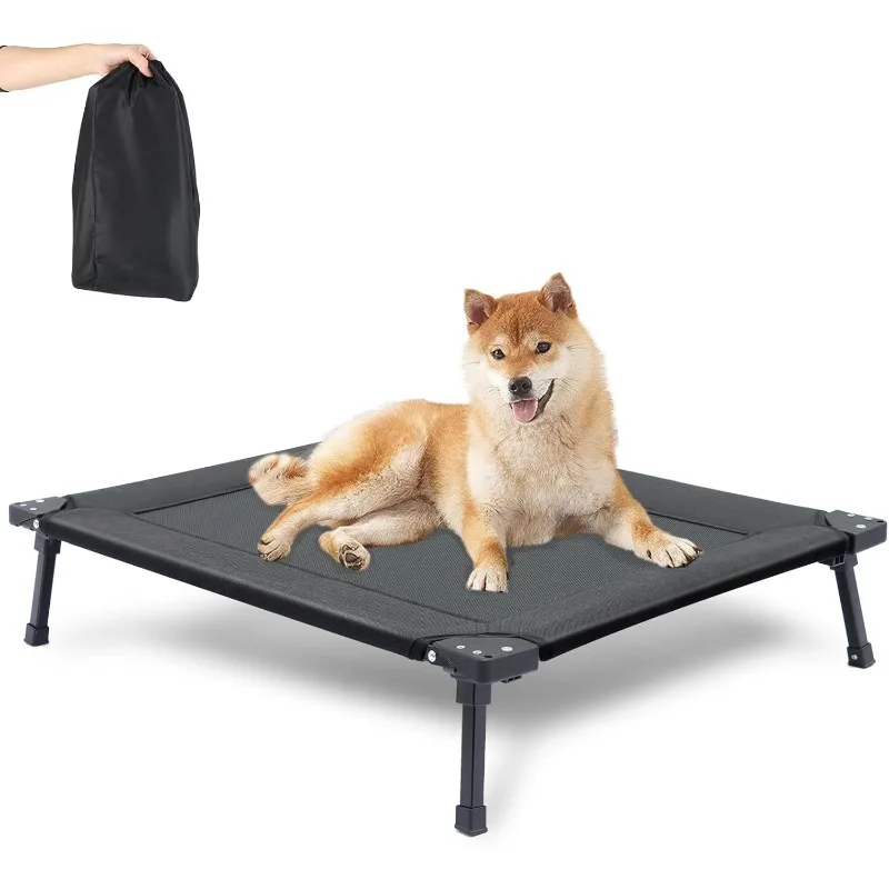 

Foldable Dog Bed Cooling Raised Dog Bed with Metal Frame, Portable Dog Cots, Easy to Clean, Breathable Mesh