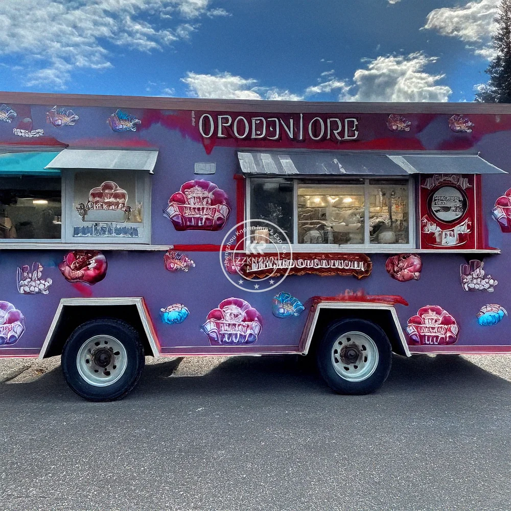 Vollständig aus Catering ausgestatteter Imbisswagen Hot Dog Food Cart USA Maßgeschneiderter Imbissanhänger mit vollständiger Restaurant-Küchenausrüstung