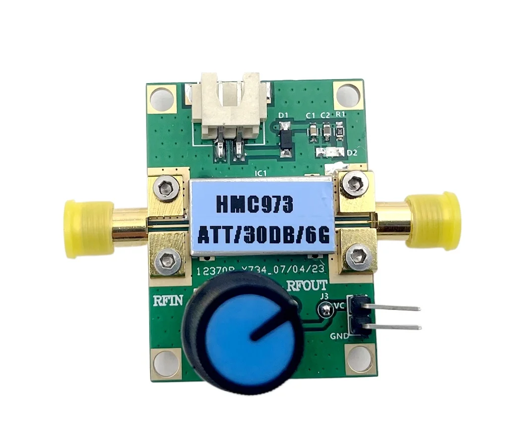 HMC973 Voltage Controlled Attenuator Gold-plated RF Board 6GHz Bandwidth 31dB Maximum Attenuation ALC Attenuator