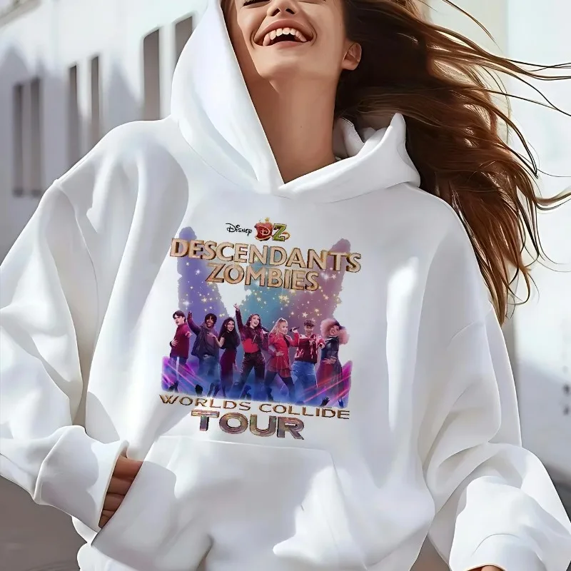 ديزني زومبي فيلم العالم كل النجوم مطبوعة المرأة هوديي الخريف/الشتاء جديد الرجال والنساء موضة ملابس الشارع غير رسمية