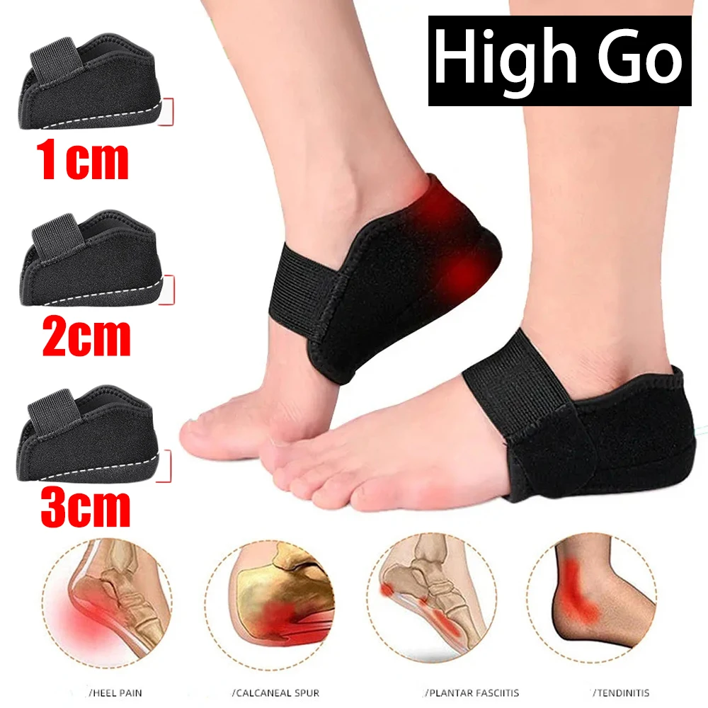 

Heel Cup Shoe Pads for Plantar Fascitis Spurs Support Heel Lift Inserts Socks Silicone Height Increase Insoles For Men Women
