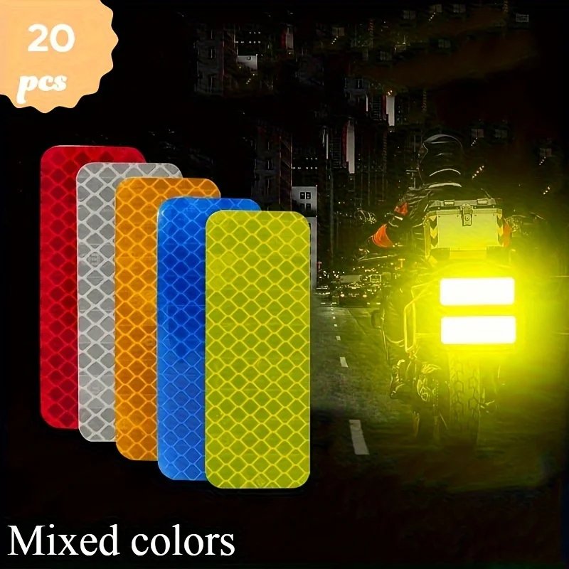 

20pcs Car Bumper Reflective Stickers - Premium Reflectors for Enhanced Visibility and Safety