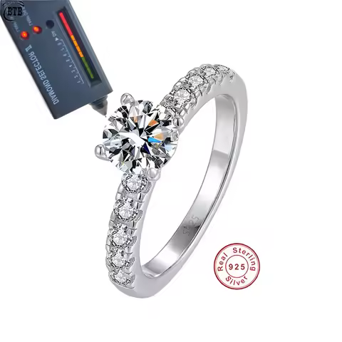 Exquisite 925 Sterling Silver Four Claw Moissanite Ring 1-3 Carats Rings for Women Wedding Birthday Luxury Jewelry Wholesale