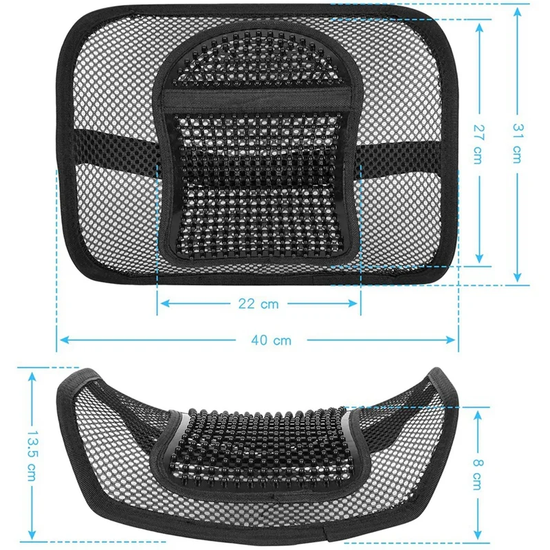 Mesh Back Support For Office Chair, Lumbar/Chair Back Support With Elastic Strap Back Rest For Car Seat/Back Pain Relief